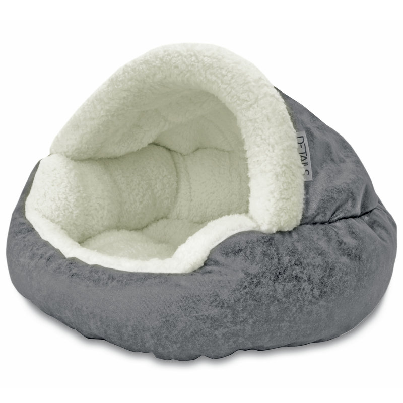 Tucker Murphy™ Pet Iowa Vegan Leather Deep Dish Cave Hooded Dog Bed